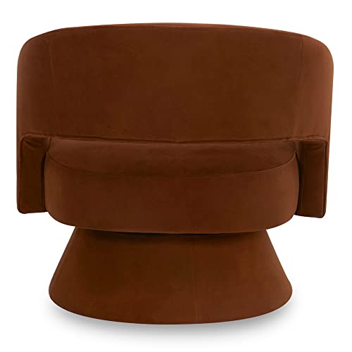 Chita Swivel Accent Chair Armchair, Velvet Barrel Chair For Living Room Bedroom, Burnt Orange #TOP4