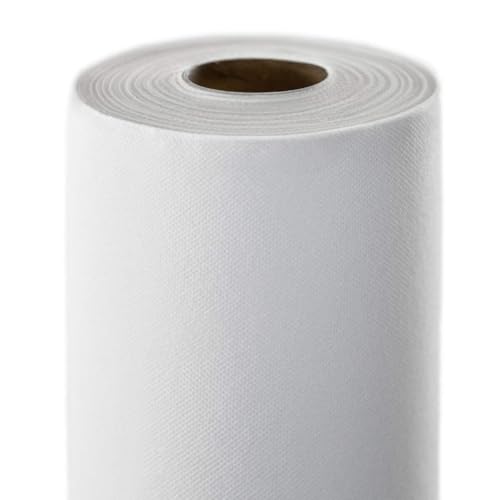 Générique Nappe Spunbond Intissée en Rouleau, 120 x 50 M, Blanc, 55 g/m², pour Mariages, Événements Professionnels, Traiteurs, Restaurants
