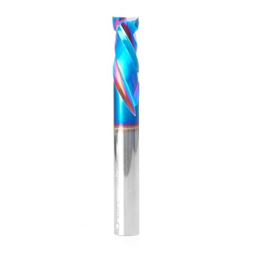 Amana Tool 46704-K CNC SC Spektra Extreme Tool Life Coated Compression Spiral 3/8 D x 1-1/4 CH x 3/8 SHK x 3 Inch Long 2 Flute Router Bit for Birch Plywood