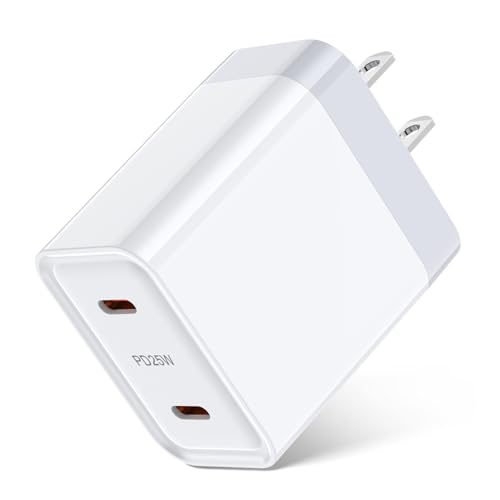 25W Fast Charging USB Type C Charger for Samsung Galaxy A17 5G A16 5G S25 FE S25 Ultra A56 A36 A26 A15 A14 A35 A54 S24FE S24 Ultra S23 S22 Plus, Pixel 9 Pro, Dual USB Type C Android Charger Adapter
