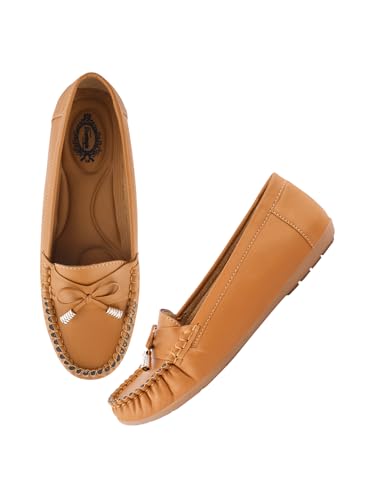 Image of Shoetopia Women's Stylish Casual Loafers | Comfortable Slip-On Flat Shoes with Bow Design & Soft Sole for Daily Footwear