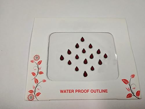 Vama Fashions Tear Drop Tilak Bindis Maroon Velvet Kumkum Bindi For Women (red bindis for ladies small size)