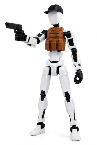 Image of (Do it Yourself) Action Figure Toys,DIY Assembly Dummy 13 Action Figures,Articulated Joints Robot,Gift Idea for Teens & Adults for 14+ (Soldier White, Soldier White)