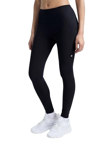 Champion Womens Performance Inner Drawcord 7/8 Leggings Fitted Black - C Logo X-Large