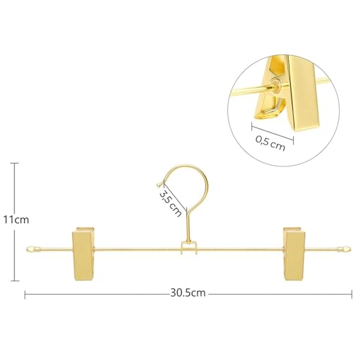 Percha de metal para pantalones que ahorra espacio con clips antideslizantes, perfecta para pantalones, faldas, jeans, pantalones cortos y ropa de niños, organizador de ropa de interior y tendedero