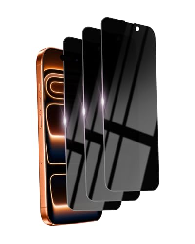 Ifaeveus 3 Pack Privacy Screen Protector for iPhone 17 Pro Max Tempered Glass 6.9inch Private Saver Anti-Spy Eye Protection Anti-Scratch Full Coverage