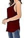 Famulily Women's Cute Criss Cross Back Tank Tops Loose Hollow Out Camisole Shirt (Small, Wine Red)