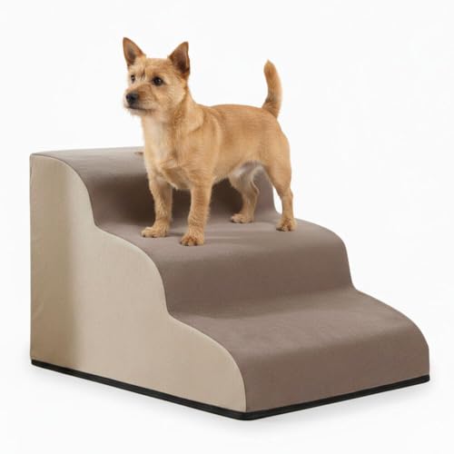 Lifetips ノーリッチテリア(Norwich Terrier) ペットステップ 階段 スロープ 室内用 犬 猫 小型犬 シニア犬 高齢犬 介護 段差解消 滑り止め 多機能 収納付き ハウス 洗えるカバー ソファ ベッド用 2段 3段 ゆるやか 昇降台