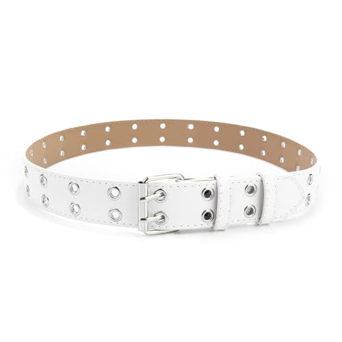 Toptim Set of 4 Kids Double Grommet Belt for Girls and Boys, Punk PU Leather Kids Studded Holes Belt for Jeans Pants 5