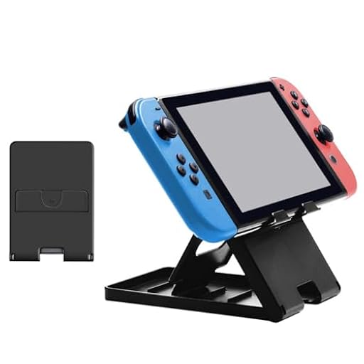 JTKREW 1 Articulo Soporte para Nintendo Switch,Pequeño y Ligero,Base para Nintendo Switch,práctico y Hermoso,Ajuste de múltiples ángulos, Adecuado para Consolas de Juegos de Nintendo | Ya disponible en tu tienda friki favorita! En mundofriki.es!