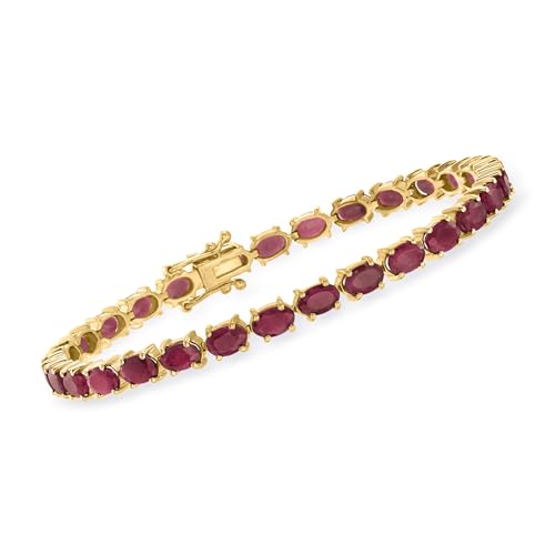 Ross-Simons 18.00 ct. t.w. Ruby Bracelet in 18kt Gold Over Sterling
