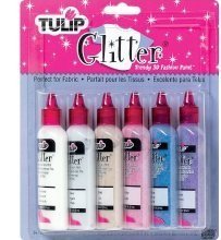 Tulip Dimensional Fabric Paints 1.25oz 6/Pkg-Glitter