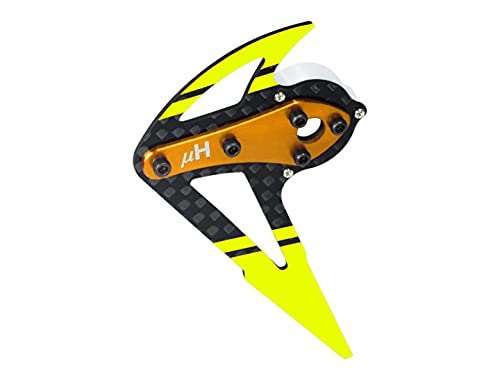 MICROHELI Aluminum/Carbon Fiber Tail Motor Mount w/Fin Set (Gold) - OMP Hobby M2 V2 / EXP