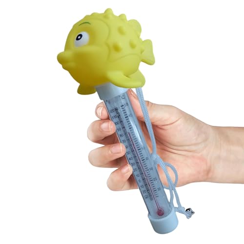 Termómetro de piscina, con cordón para fácil lectura, resistente a los golpes para piscina | para exterior interior o casa spa bañera de hidromasaje piscina para niños y niñas