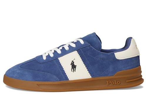 Polo Ralph Lauren, Men, Heritage Aera Suede Sneaker, Light Navy/Cream, 15, Medium4