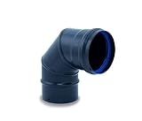 Codo de sectores Codo 90º para estufas de pellets en acero inoxidable negro - Diámetro 80 mm