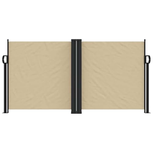 Brise-vue de jardin imperméable et résistant aux UV avec store latéral beige 120x600 - 3