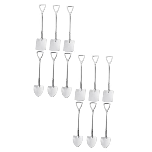 Garneck 12pcs Stainless Steel Spatula Stirring Spoon Kid Spoons Ice Cream Shovel Spoon Adorable Scoop Serving Spoons Tablespoon Steel Cake Spoons Watermelon Tea Scoop Honey Spoons Silver