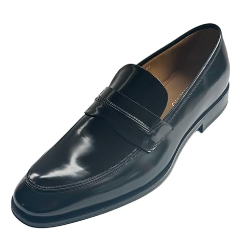 Ferragamo Felipe Black Penny Calf Leather Loafers Men's Slip-On Dress...