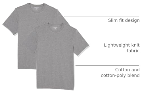 Image of Amazon Essentials Men's Slim-Fit Crewneck Short Sleeve Cotton T-Shirts
