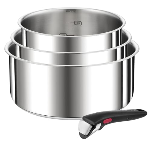 Tefal Ingenio Preference 4-teiliges Topfset Induktion, 16, 18, 20cm mit Griff, stapelbar,...