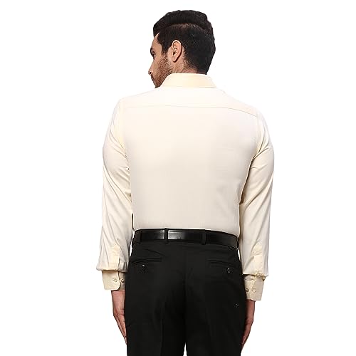 Image of Raymond Men Slim Fit Dobby Pattern Pure Cotton Semicutaway Collar Full Sleeve Formal Shirt
