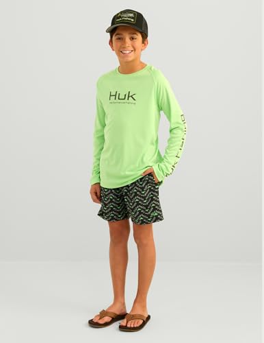 HUK boys Unisex Kids Pursuit Solid Long Sleeve Shirt, Fishing Shirt for Kids2