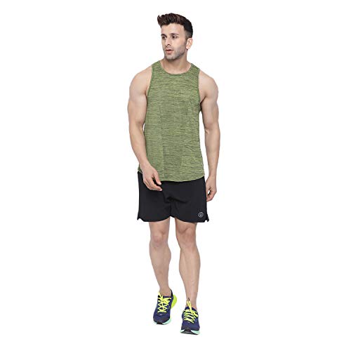 Image of CHKOKKO Men Polyester Printed Gym Co-Ord Sets Sleeveless Tank Top With Shorts