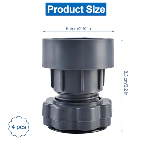 4 Stück Schwingungsdämpfer Waschmaschine, Verstellbare Vibrationsdämpfer, Verstellbare Höhe 7-10cm, Waschmaschine Gummifüße für Waschmaschinen Trockner