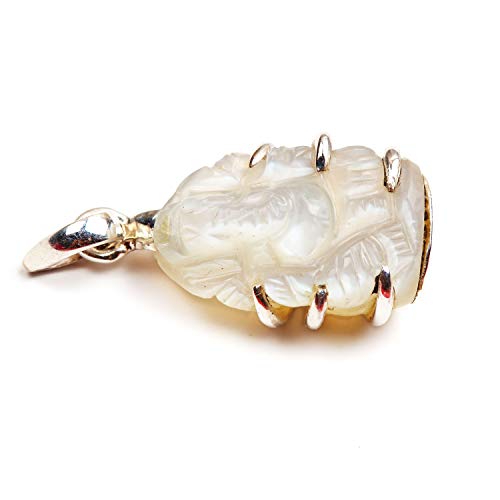 Pendentif pierre de lune naturelle Ganesh argent 925 anti-stress