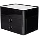 HAN Schubladenbox Allison SMART-BOX plus mit 2 Schubladen, Trennwand sowie Utensilienbox, inkl. Kabelführung, stapelbar, Büro, Schreibtisch möbelschonende Gummifüße, 1100-13, hochglänzend schwarz