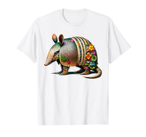 Camisa Armadillo Amante Floral Estética Armadillo Camiseta