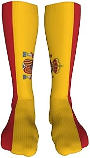 702 Unisex Running Socks Flag Of Spain Walking Socks Anti-Slip Sports Socks Breathable Socks For Baseball Runing 50Cm