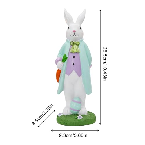 Sculpture lapin de Pâques haute finition en résine de 17,8 cm - 6