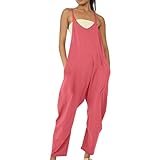 Spaghettiträger-Playsuit, Jumpsuits für Damen, lässiger Sommer, Harems-Jumpsuit, locker,...