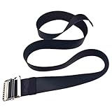 LAMBOX Vinyl Gait Belt-Easy Wash Walking Transfer Belt with Metal Buckle for Elderly Pediatric Caregiver Nurse Therapist (Black, 52 inch)