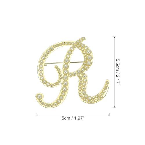 Image of PATIKIL Letter Brooch Pins, Pearl Initial Alphabet Letter Lapel Badges Pin for Women Men Girl Wife Suits Clothes Dress Bouquet Coat Hat Bag Craft Party