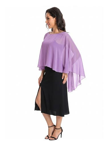 Image of Baoqiya Chiffon Capes Sheer Capelets Long Cape Poncho For Women Plus Size