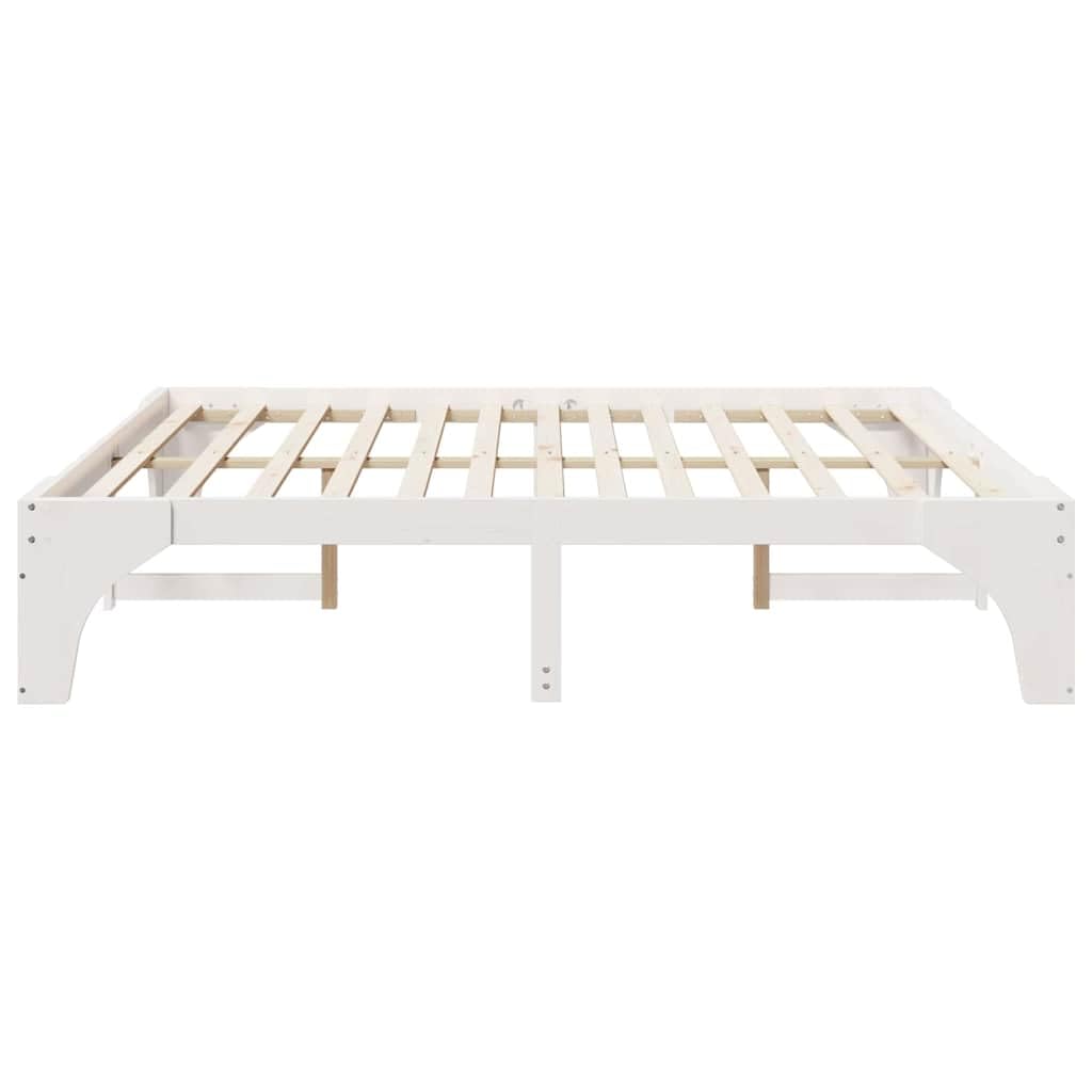 Marco de Cama de Madera Maciza de Pino Estructura Baja Minimalista para Dormitorio Moderno 4 Piezas Ensamblaje Fácil y Diseño Multifuncional para Optimizar Espacios