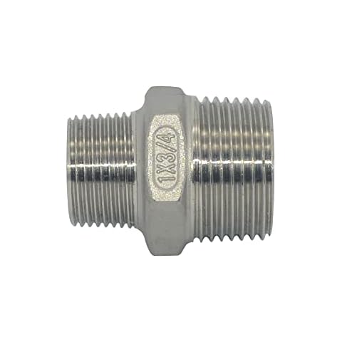 1" x 3/4" Male Hex Nipple Threaded Reducer Connector Pipe Fitting/Adapter,Stainless Steel 304 NPT Cover