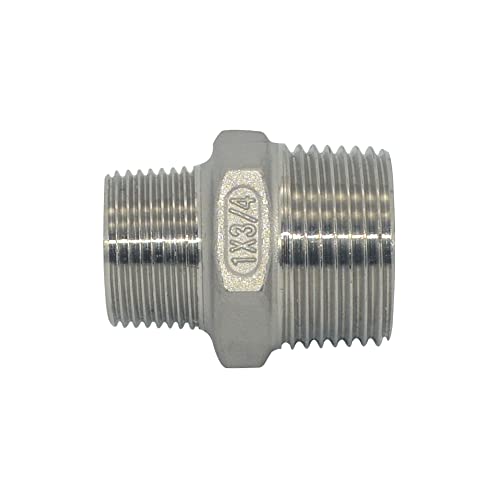 Megairon MJ 1 Inch X 3/4 Inch Male Threaded Reducing Nipple Fitting/Adapter,Stainless Steel Ss304 Npt Pipe Hex Reducer thumb #1