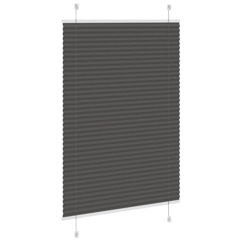 Store plissé zébré noir chic 100x100 cm en tissu polyester