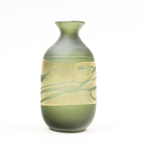 Koji Ishii Gold Maki Green Tokuri Sake Bottle with Box