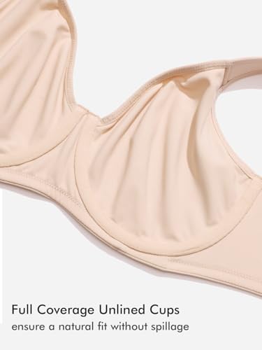 DELIMIRA Women's Inbarely Plus Full Coverage Bra Plus Size Underwire Unlined Seamless Bras4