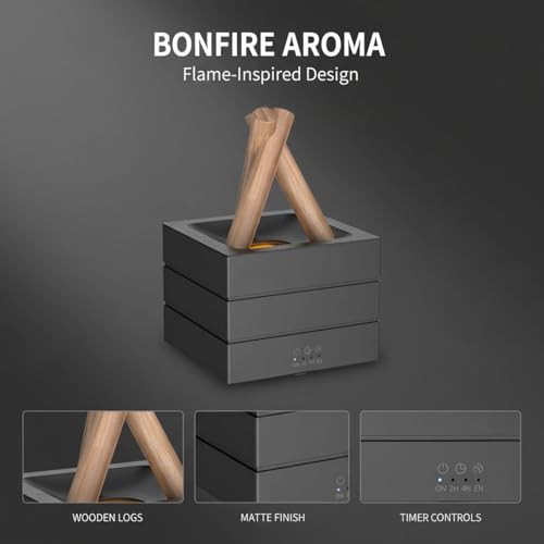 Diffuseur d'huiles essentielles avec télécommande et flamme 7 couleurs - 5