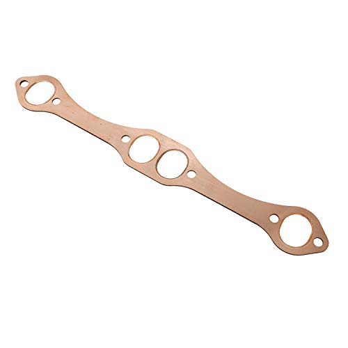 LucaSng A Pair SBC Oval Port Copper Header Exhaust Gasket Seal for Chevy SB 327 305 350 383 Reusable Exhaust Manifold Gasket Set
