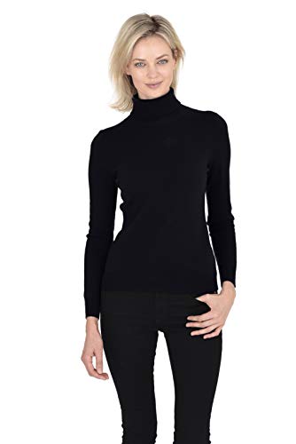 Cashmeren Women’s Essential Knit Turtleneck Sweater 100% Merino Wool Long Sleeve Roll Neck Pullover - Main Image