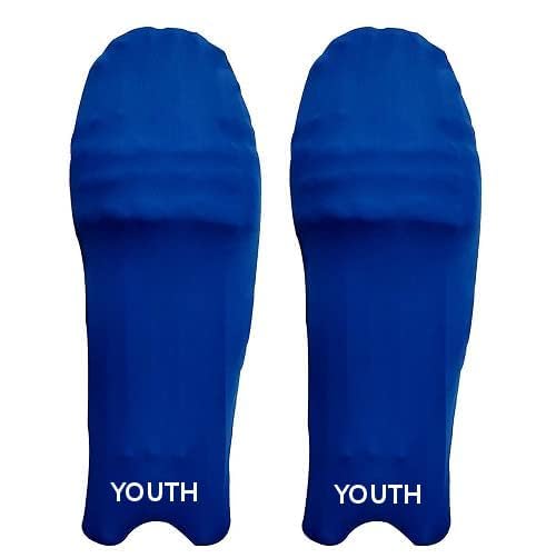 Image of Cricket Batting Pads Covers, Leg Guards Clads, Colored Pad Outer Skin || Protection from Ball Scratches and dust || Size-Youth || Age for 12-16 Years Old (Royal Blue)
