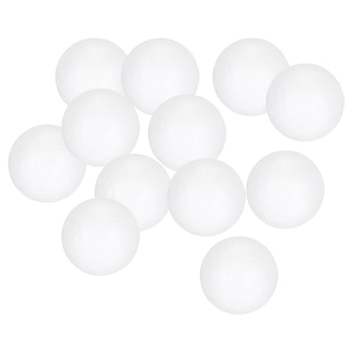MECCANIXITY White Foam Balls Round 1.25 Inch Model Polystyrene Spheres Craft Balls for Art Craft Household Projects and Party Decoration 30Pcs