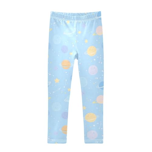 Planet Stars Girls Leggings Soft Stretch Workout Yoga Dance Pants for Kids Casual Tights